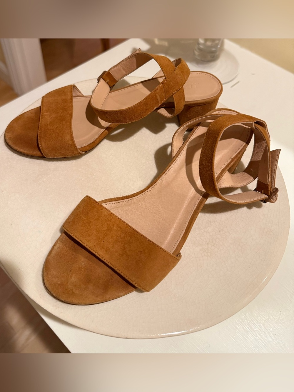 I.Crew Women’s Camel Suede Ankle-Strap Sandals size 7.5